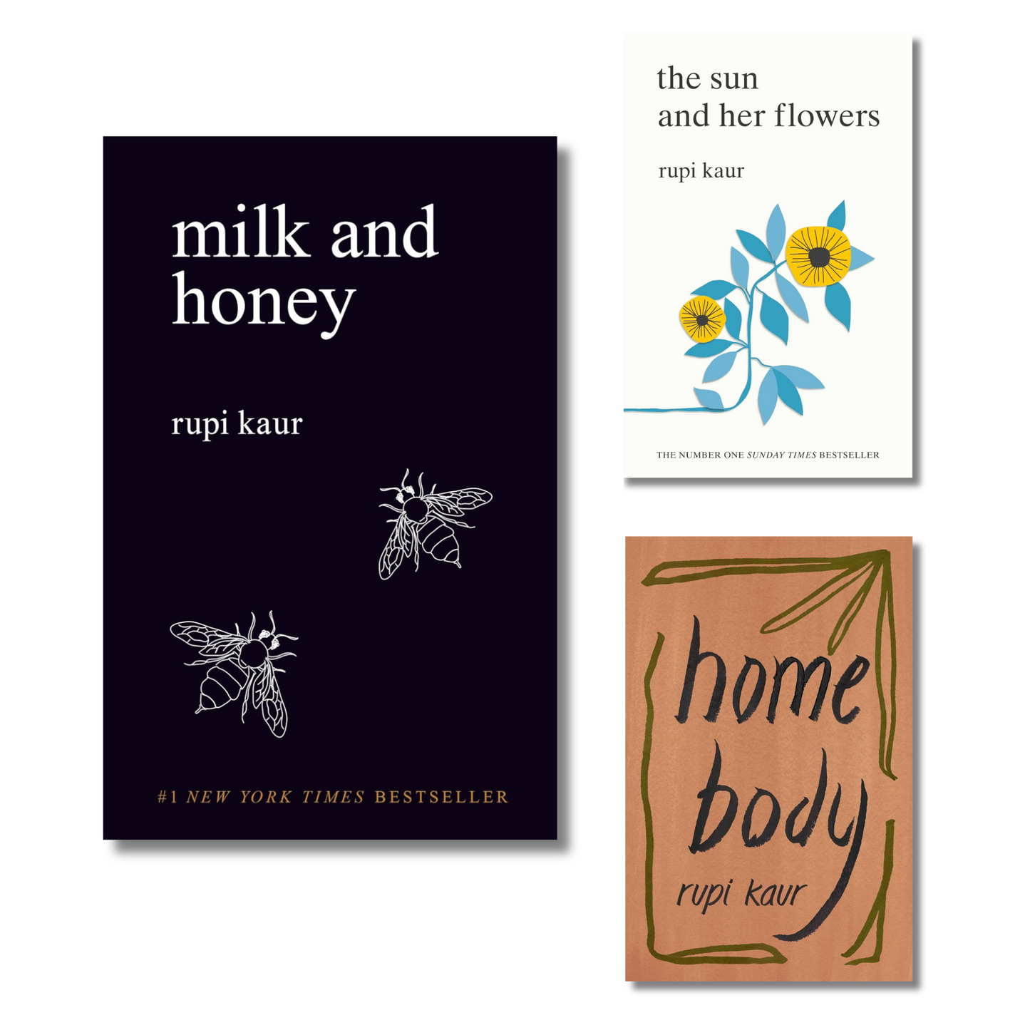 (Combo 3 Book) Milk And Honey + The Sun And Her Flowers + Home Body By Rupi Kaur (Paperback)