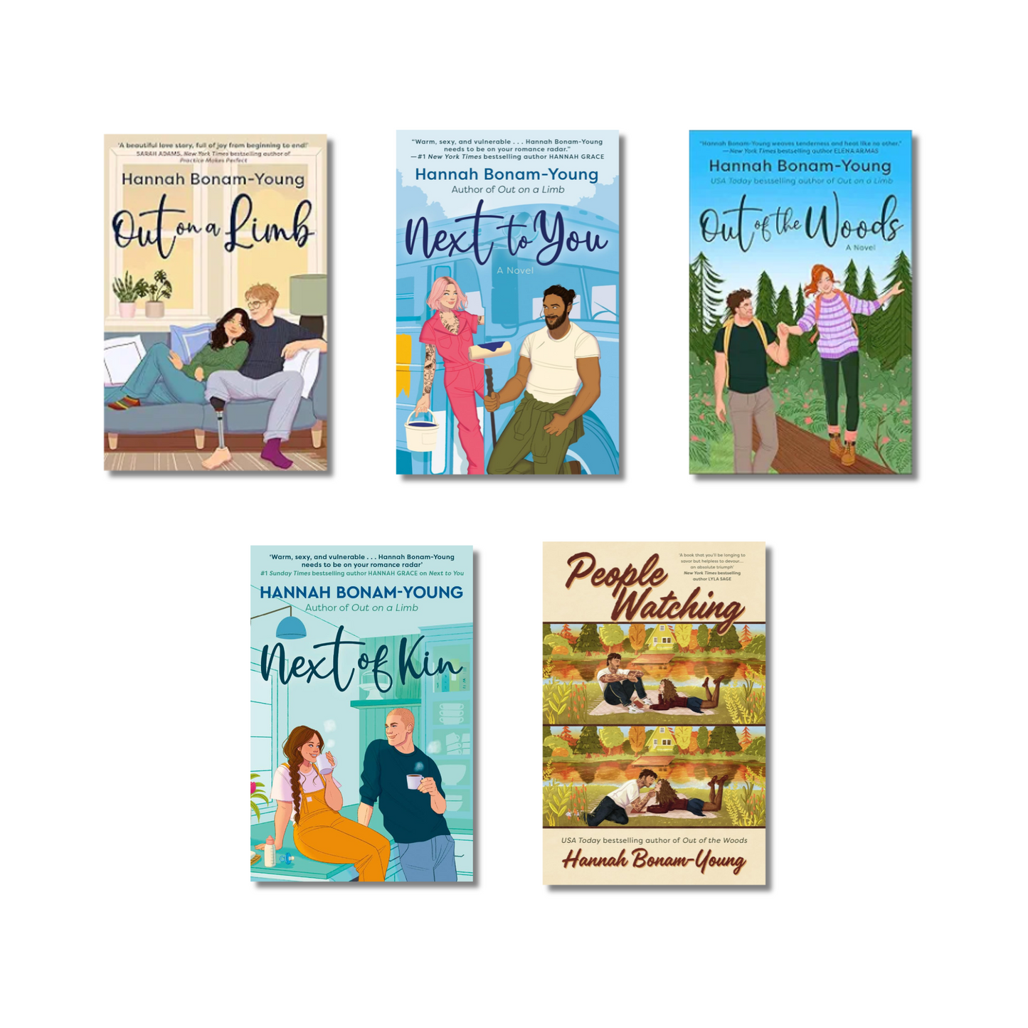 (Combo 5 Book) Out on a Limb, Next to You, Out of the Woods, Next of Kin, and People Watching By Hannah Bonam-young (Paperback)