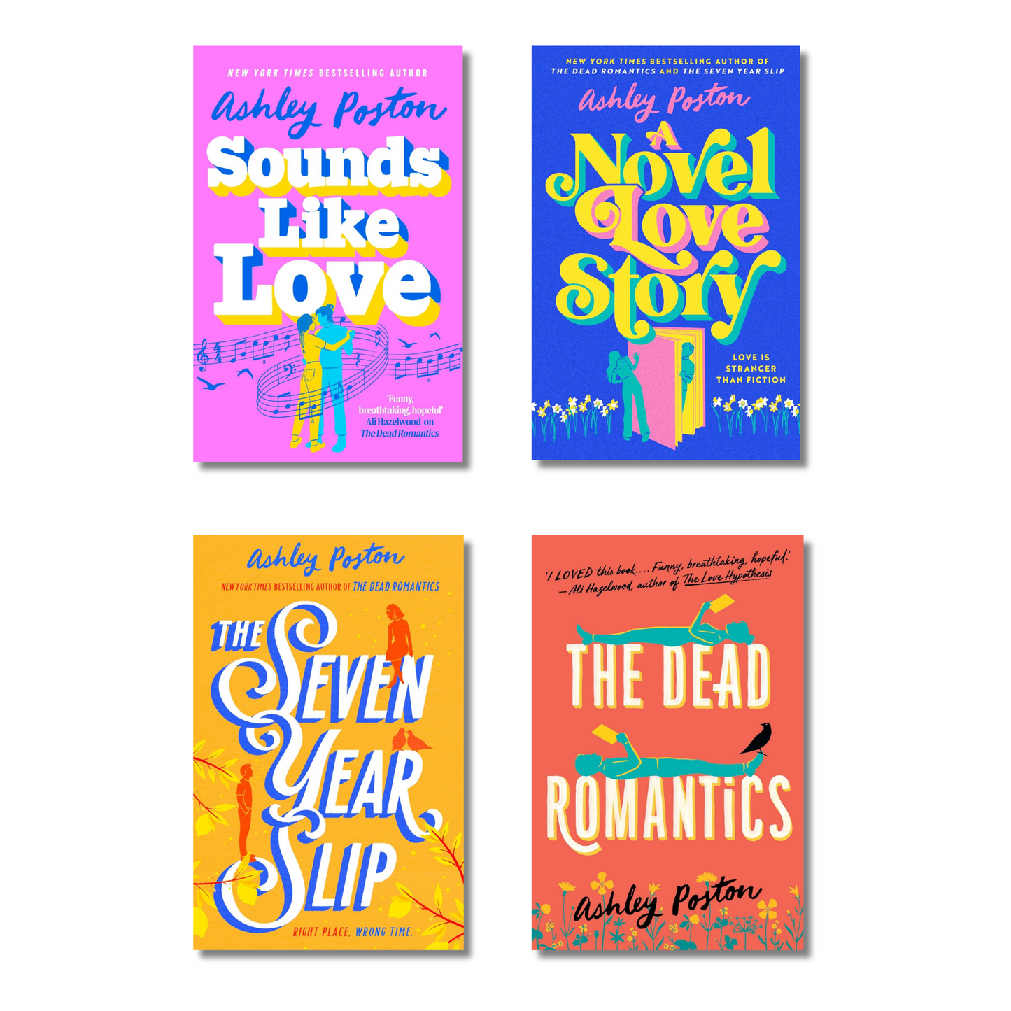 (Combo 4 Book) Sounds Like Love + A Novel Love Story + The Seven Year Slip + The Dead Romantics By Ashley Poston (Paperback)