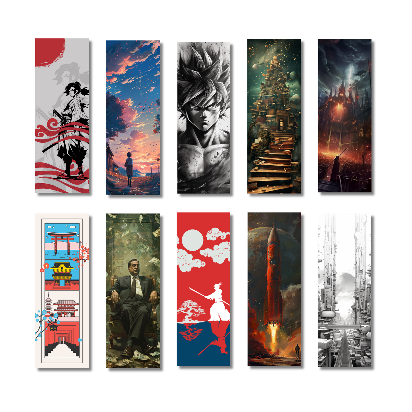 Mega Bookmark Bundle – Pack of 10 | Vibrant & Durable Designs