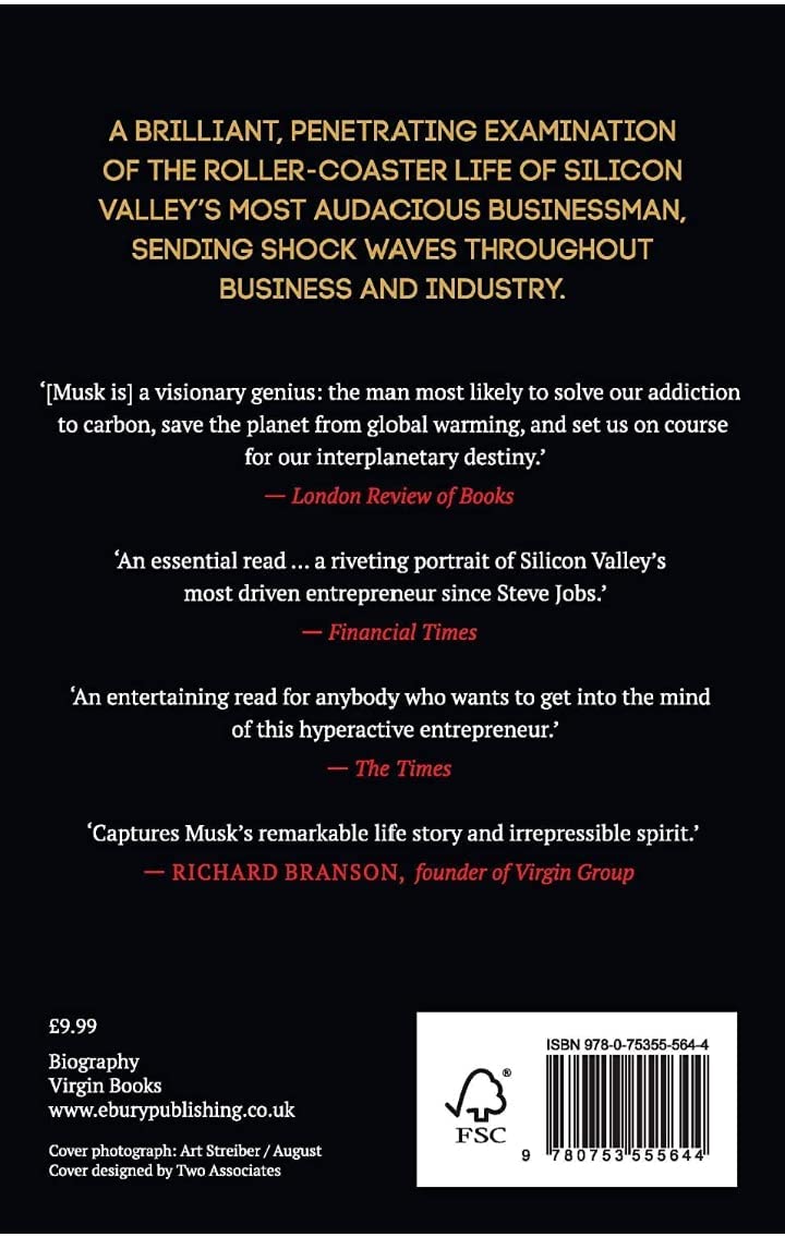 Elon Musk : Exclusive Biography By Ashlee Vance (Paperback)