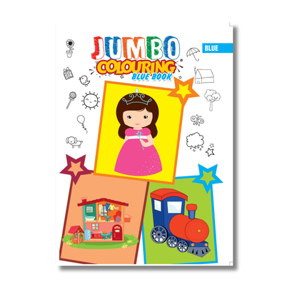 Jumbo Colouring Book - Blue (Paperback)
