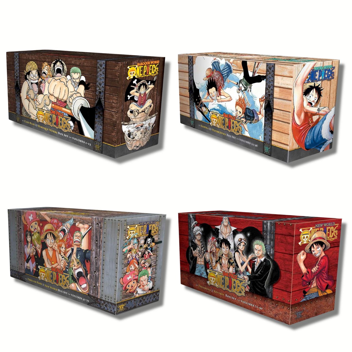 [Combo] One Piece Box Set Vol 1-4 Manga Volumes (1-90) By Eiichiro Oda (Paperback)