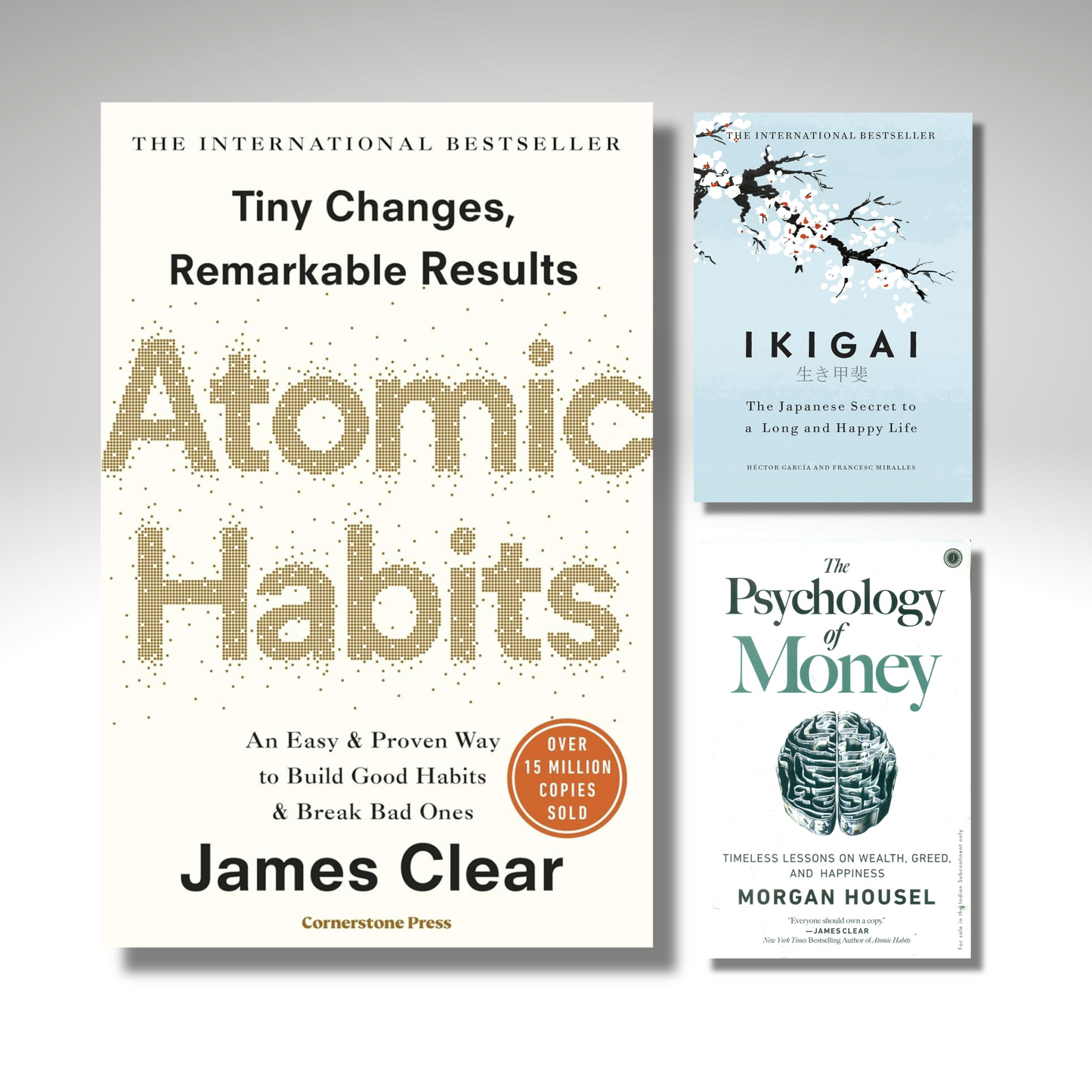 [Combo] Transform Your Life Book Set – Atomic Habits, Ikigai, Psychology of Money (Paperback)