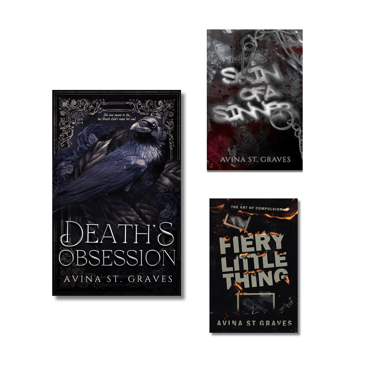 (Combo 3 Books) Death’s Obsession + Skin of a sinner + Fiery Little thing by Avina St Graves (Paperback)