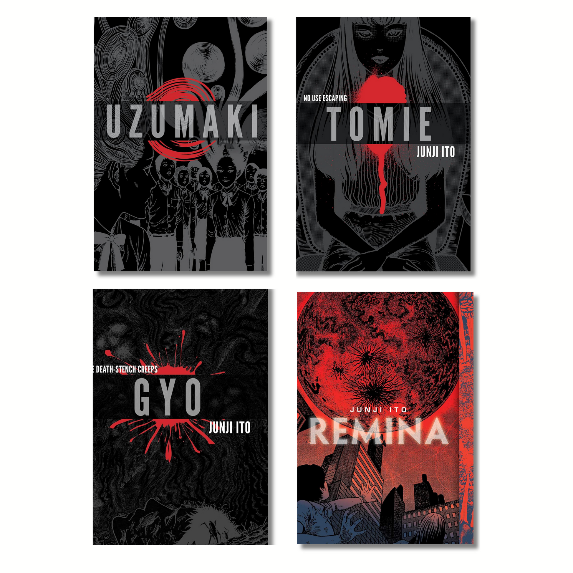 Combo 4 Books) Uzumaki, Tomie, Gyo and Remina By Junji Ito