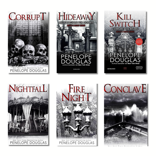 (Combo 6 Book) Corrupt + Hideaway + Kill Switch + Conclave + Nightfall + fire Night By Penelope Douglas (Paperback)