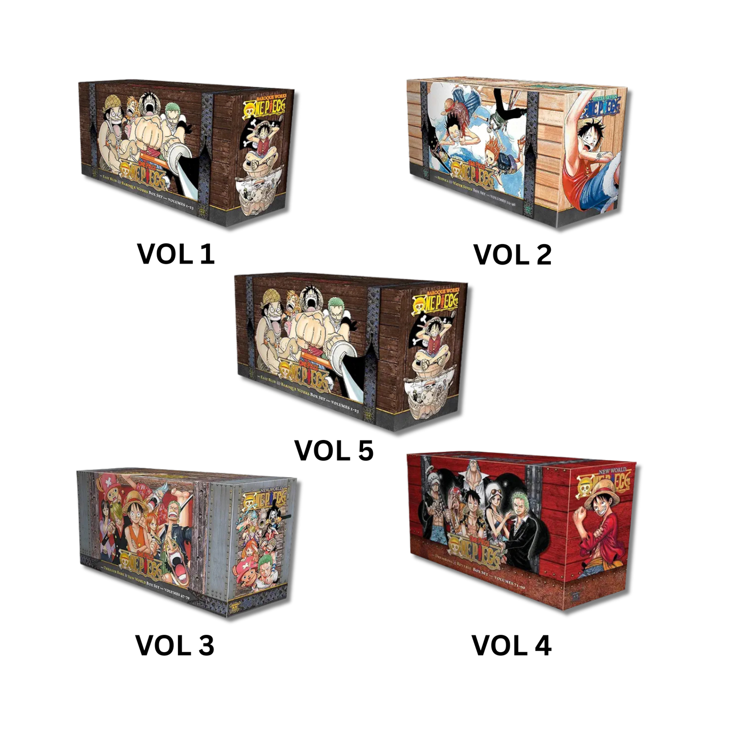[Combo] One Piece Box Set Vol 1-5 :- Manga Volumes (1-105) By Eiichiro Oda (Paperback)