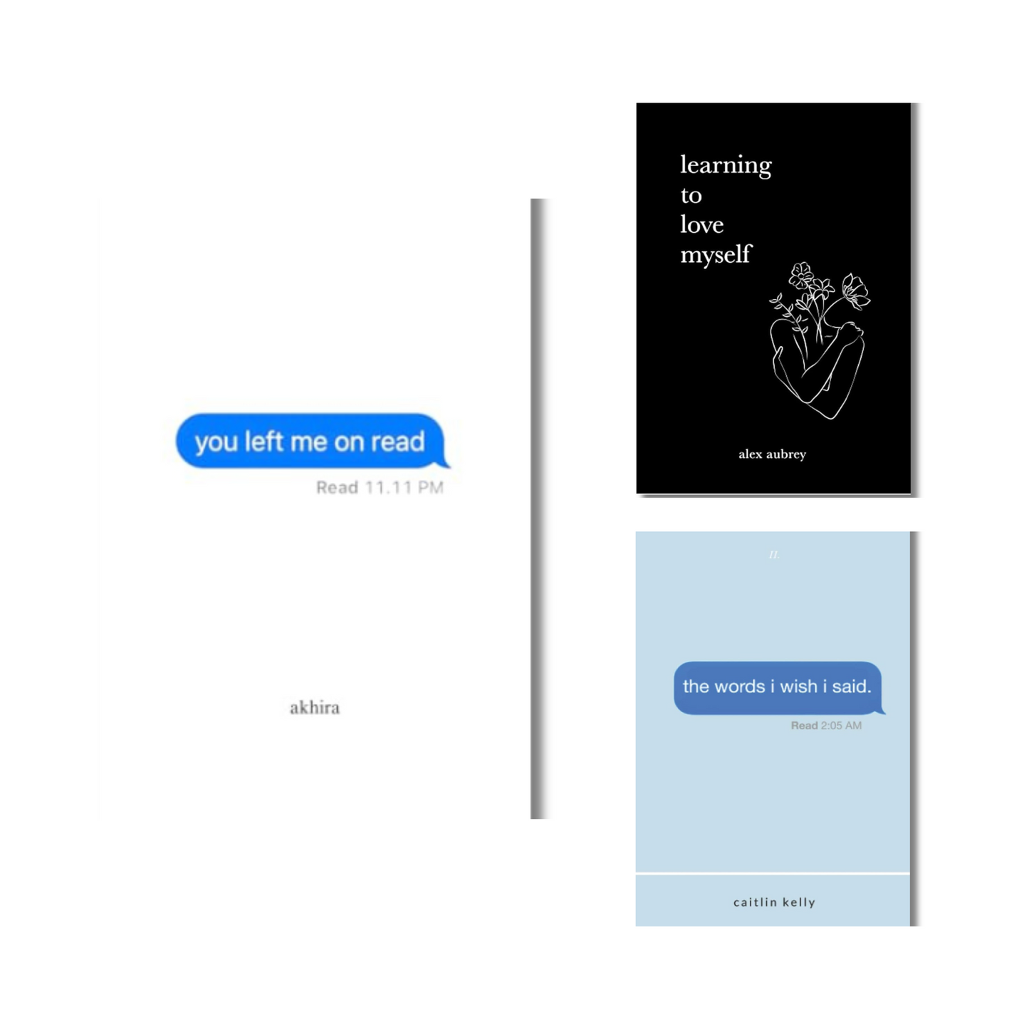 (Combo 3 Book) You left me on read + Learning To Love Myself + The Words I Wish I Said (Paperback)
