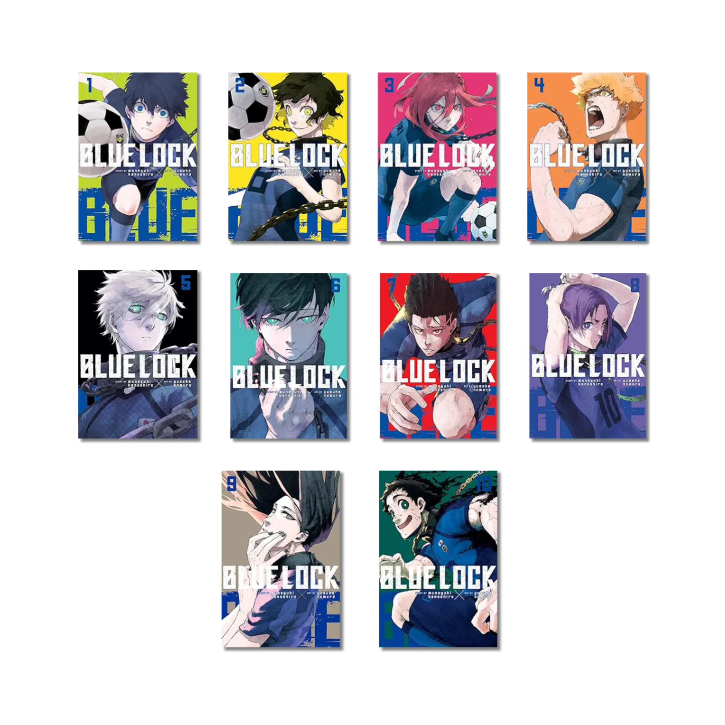 [Combo] Blue Lock Vol. 1 to 10 By Muneyuki Kaneshiro (Paperback)