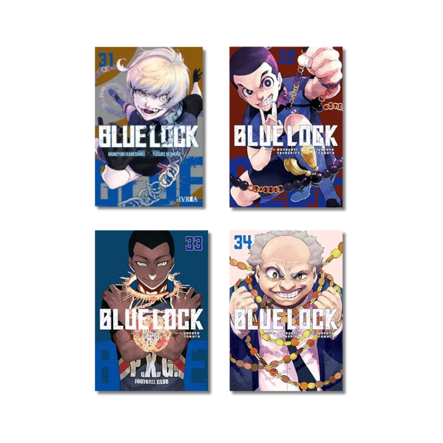 [Combo] Blue Lock Vol. 31 to 34 By Muneyuki Kaneshiro (Paperback)